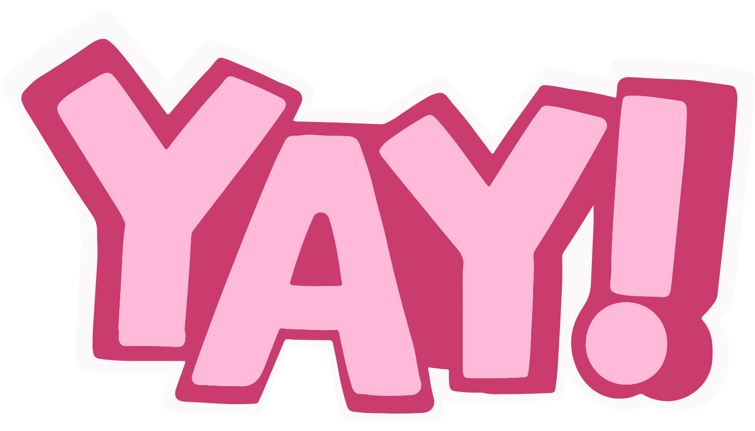 block text saying yay