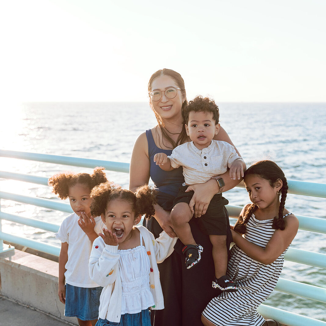 Family on the pier